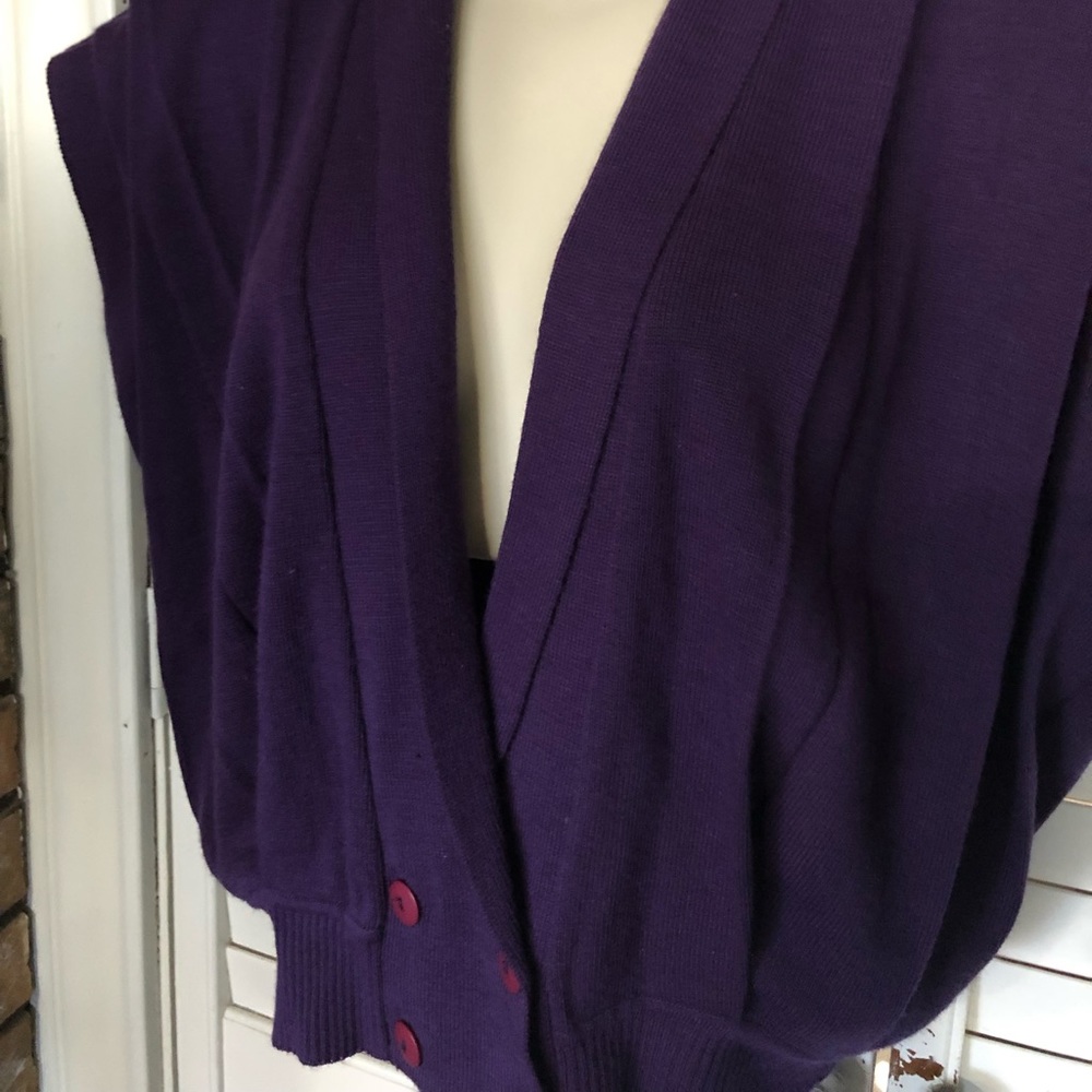 Deep Purple Acrylic Crop Sweater Vest Small